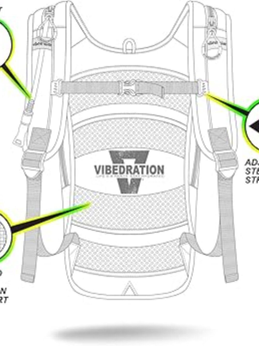 Vibedration Hydration Backpack w/o bladder - turquoise/orange pattern - Picture 14 of 15